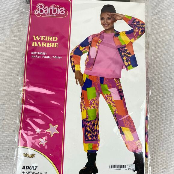 Barbie The Movie Weird Barbie Halloween Costume Adult Dress Up Medium Pink - Picture 3 of 5